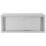 NNEVL Kitchen Wall Cabinet with Sliding Doors 120x40x50 cm Stainless Steel