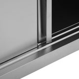 NNEVL Kitchen Wall Cabinet with Sliding Doors 120x40x50 cm Stainless Steel