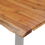 NNEVL Dining Table 140x80x75 cm Solid Acacia Wood and Stainless Steel
