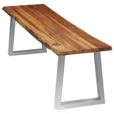NNEVL Bench 160 cm Solid Acacia Wood and Stainless Steel