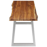 NNEVL Bench 160 cm Solid Acacia Wood and Stainless Steel