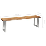 NNEVL Bench 160 cm Solid Acacia Wood and Stainless Steel