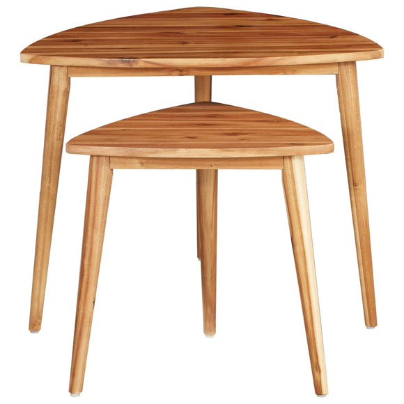 NNEVL Nesting Tables 2 pcs Solid Acacia Wood