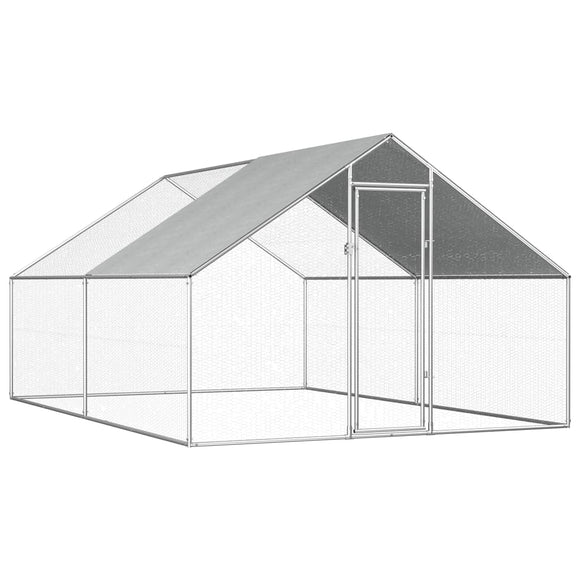 NNEVL Outdoor Chicken Cage 2.75x4x1.92 m Galvanised Steel