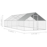 NNEVL Outdoor Chicken Cage 2.75x8x1.92 m Galvanised Steel