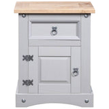 NNEVL Bedside Cabinet Mexican Pine Corona Range Grey 53x39x67 cm