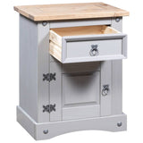 NNEVL Bedside Cabinet Mexican Pine Corona Range Grey 53x39x67 cm