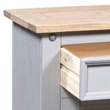 NNEVL Bedside Cabinet Mexican Pine Corona Range Grey 53x39x67 cm