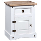 NNEVL Bedside Cabinet Mexican Pine Corona Range White 53x39x67 cm