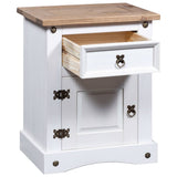 NNEVL Bedside Cabinet Mexican Pine Corona Range White 53x39x67 cm