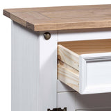 NNEVL Bedside Cabinet Mexican Pine Corona Range White 53x39x67 cm