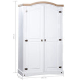 NNEVL Wardrobe Mexican Pine Corona Range 2 Doors White