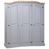 NNEVL Wardrobe Mexican Pine Corona Range 3 Doors Grey
