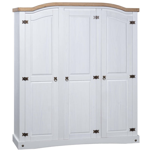 NNEVL Wardrobe Mexican Pine Corona Range 3 Doors White