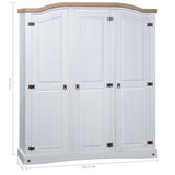 NNEVL Wardrobe Mexican Pine Corona Range 3 Doors White