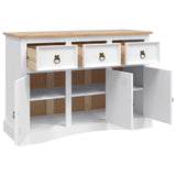 NNEVL Sideboard Solid Mexican Pinewood Corona Range White 132x43x78 cm