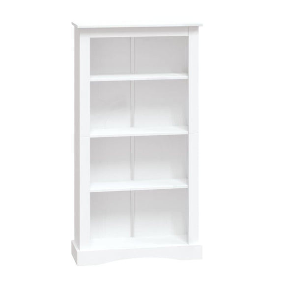 NNEVL 4-Tier Bookcase Mexican Pine Corona Range White 81x29x150 cm
