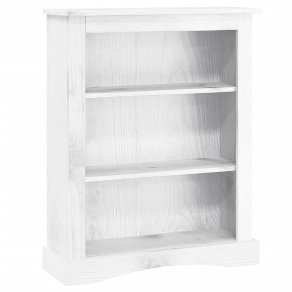 NNEVL 3-Tier Bookcase Mexican Pine Corona Range White 81x29x100 cm