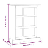 NNEVL 3-Tier Bookcase Mexican Pine Corona Range White 81x29x100 cm