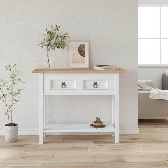 NNEVL Console Table Mexican Pine Corona Range White 90x34.5x73 cm