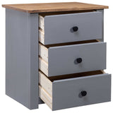 NNEVL Bedside Cabinet Grey 46x40x57 cm Pinewood Panama Range