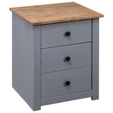 NNEVL Bedside Cabinet Grey 46x40x57 cm Pinewood Panama Range