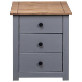 NNEVL Bedside Cabinet Grey 46x40x57 cm Pinewood Panama Range