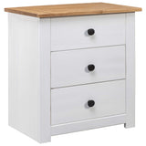 NNEVL Bedside Cabinet White 46x40x57 cm Pinewood Panama Range