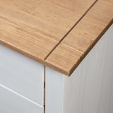 NNEVL Bedside Cabinet White 46x40x57 cm Pinewood Panama Range