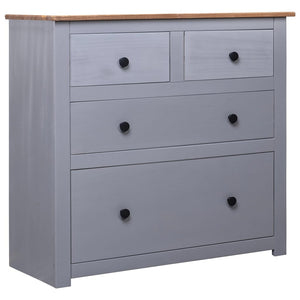 NNEVL Sideboard Grey 80x40x83 cm Pinewood Panama Range