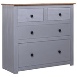 NNEVL Sideboard Grey 80x40x83 cm Pinewood Panama Range