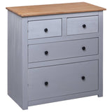 NNEVL Sideboard Grey 80x40x83 cm Pinewood Panama Range
