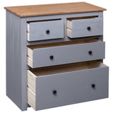 NNEVL Sideboard Grey 80x40x83 cm Pinewood Panama Range