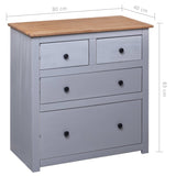 NNEVL Sideboard Grey 80x40x83 cm Pinewood Panama Range
