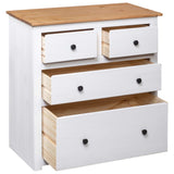 NNEVL Sideboard White 80x40x83 cm Pinewood Panama Range