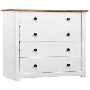 NNEVL Side Cabinet White 80x40x73 cm Pine Panama Range