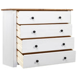 NNEVL Side Cabinet White 80x40x73 cm Pine Panama Range