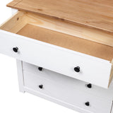 NNEVL Side Cabinet White 80x40x73 cm Pine Panama Range