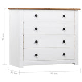 NNEVL Side Cabinet White 80x40x73 cm Pine Panama Range