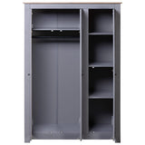 NNEVL 3-Door Wardrobe Grey 118x50x171.5 cm Pine Panama Range