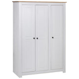 NNEVL 3-Door Wardrobe White 118x50x171.5 cm Pine Panama Range