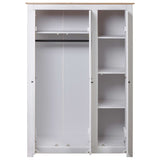 NNEVL 3-Door Wardrobe White 118x50x171.5 cm Pine Panama Range