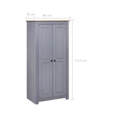 NNEVL Wardrobe Grey 80x50x171.5 cm Solid Pine Panama Range