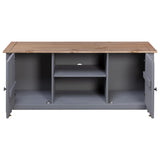 NNEVL TV Cabinet Grey 120x40x50 cm Solid Pine Wood Panama Range