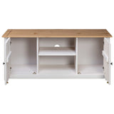 NNEVL TV Cabinet White 120x40x50 cm Solid Pine Wood Panama Range