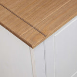 NNEVL TV Cabinet White 120x40x50 cm Solid Pine Wood Panama Range