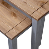 NNEVL Nesting Tables 2 pcs Grey Solid Pine Wood Panama Range