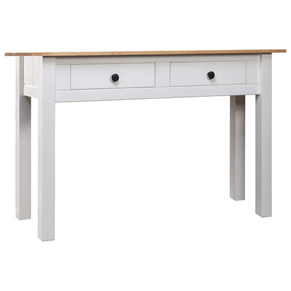 NNEVL Console Table White 110x40x72 cm Solid Pine Wood Panama Range