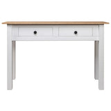 NNEVL Console Table White 110x40x72 cm Solid Pine Wood Panama Range