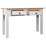 NNEVL Console Table White 110x40x72 cm Solid Pine Wood Panama Range